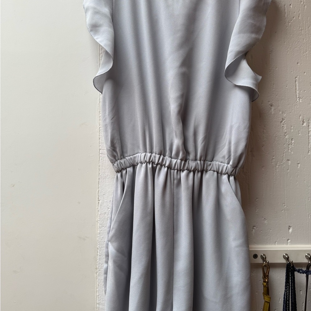 Aritzia Wilfred Light Blue/Gray Ruffled Romper